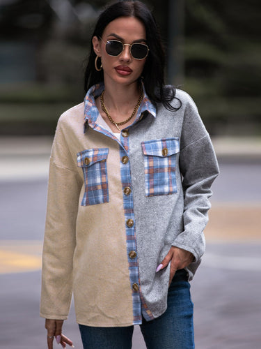Drune | Karo Kontrast Drop Shoulder Shacket