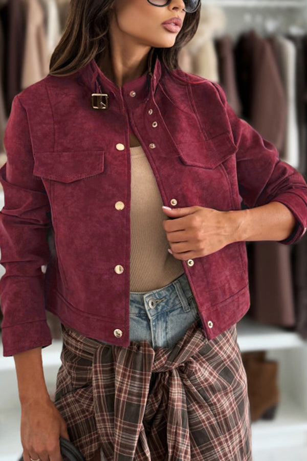Drune | Langarm Casual Jacke mit Knöpfen