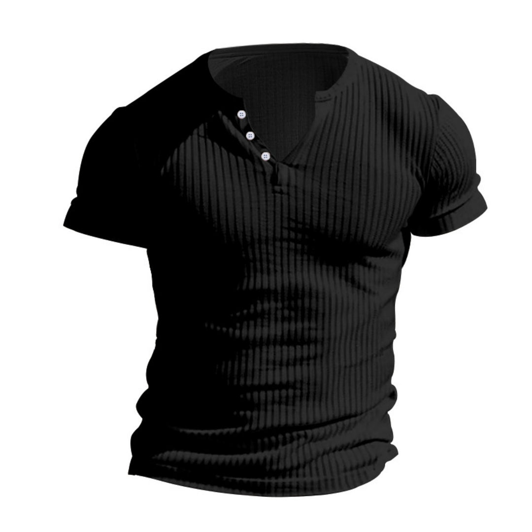 Drune | Einfarbig Lässig gestricktes T-Shirt