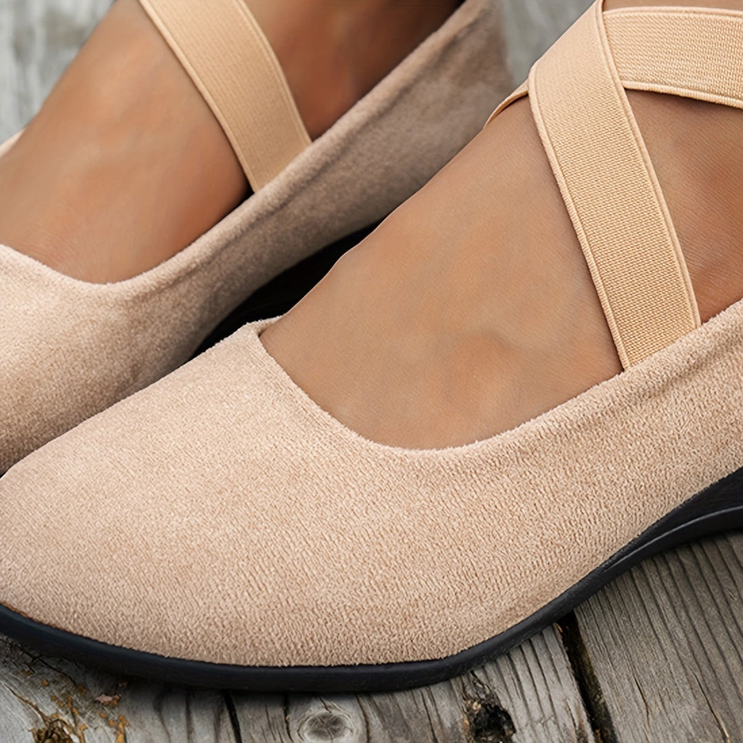 Drune | Einfache Damen Ballerinas Aus Atmungsaktivem Samt