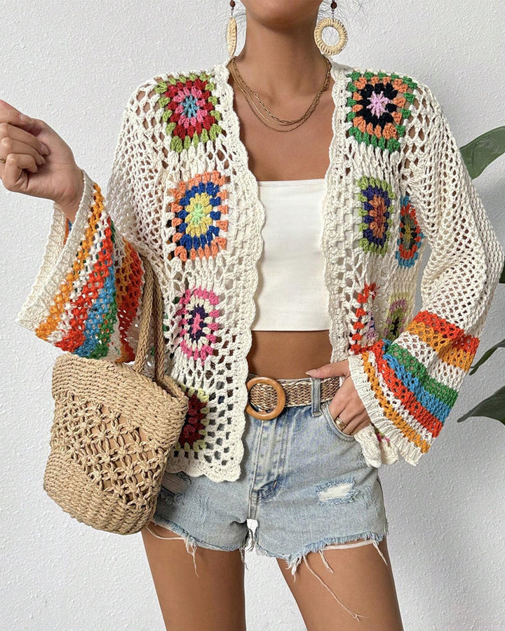 Drune | Bunter Cardigan mit Hohlen Ärmeln