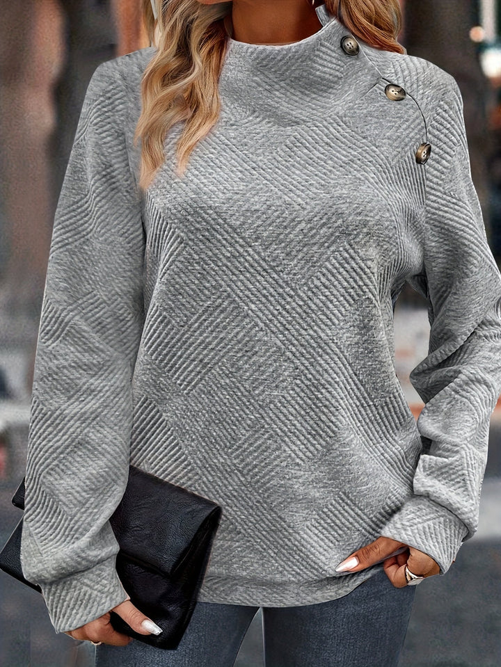 Drune | Leichtgewicht Pullover mit Knopfdetails Polyester Stilvoll und Praktisch