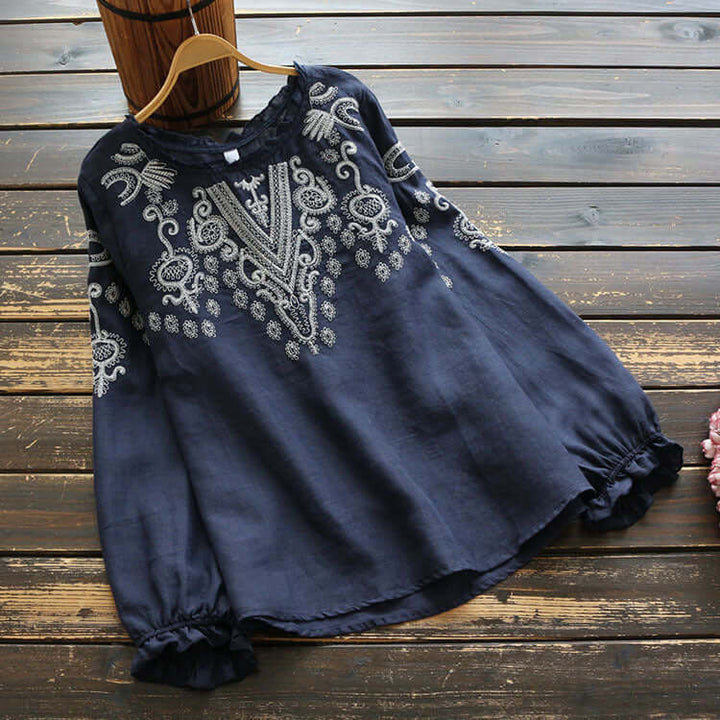 Drune | Besticktes Rundhals-Shirt