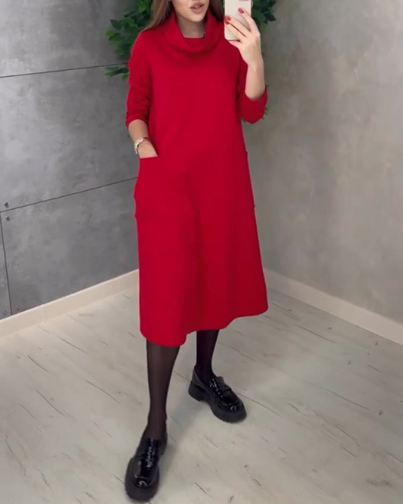Drune | Kleid mit Rollkragen und Taschen