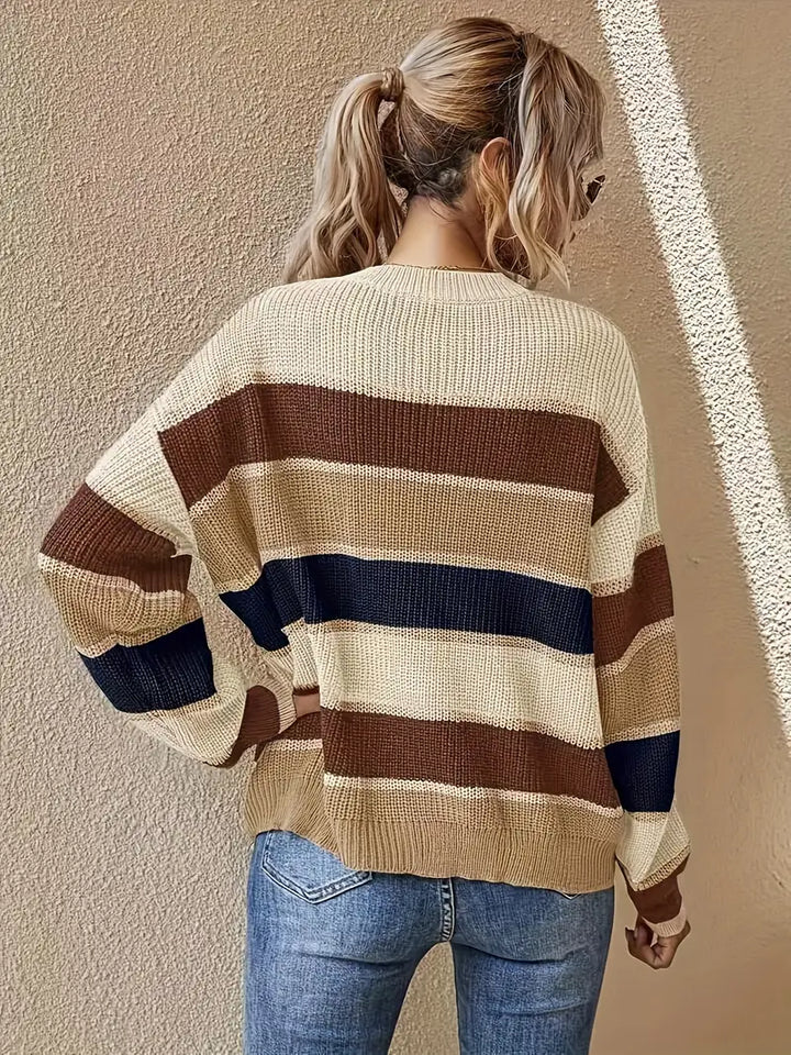 Drune | Farbblock Rundhalsausschnitt Pullover
