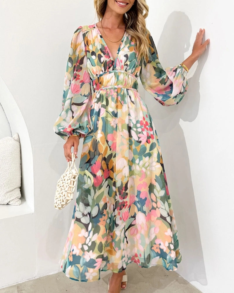 Drune | Boho Blumen Maxi Kleid