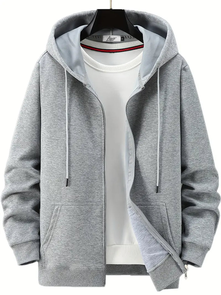 Drune | Lässiger Herbst Full Zip Hoodie mit Kordelzug für Männer