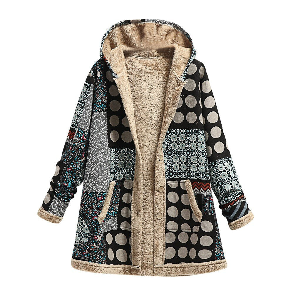 Drune | Gestickte dicke Fleecejacke