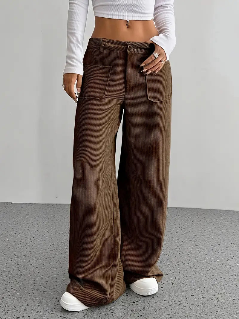 Drune | Cordhose Mit Weitem Bein Für Frauen