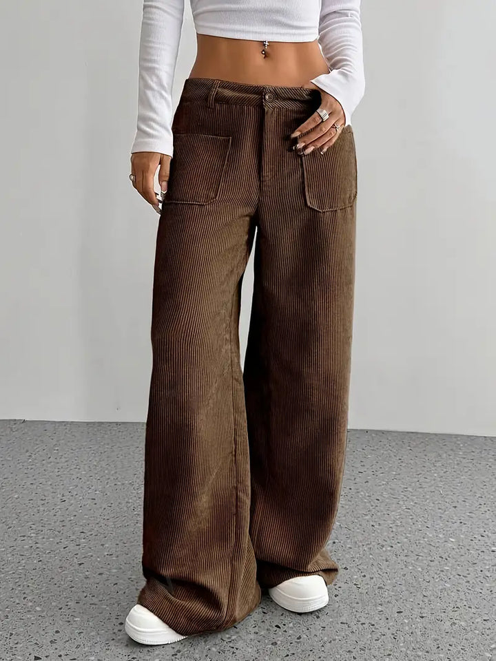 Drune | Cordhose Mit Weitem Bein Für Frauen