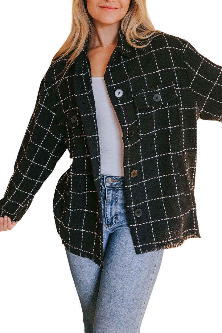 Drune | Karierte Jacke mit Großen Taschen Polyester-baumwolle Schick und Vielseitig