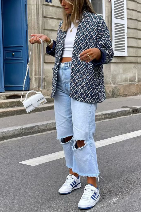 Drune | Print Lockere leichte Baumwolljacke