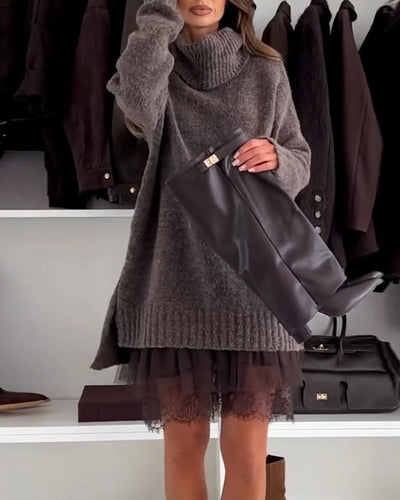 Drune | Satz Lässiger Rollkragenpullover Spitze