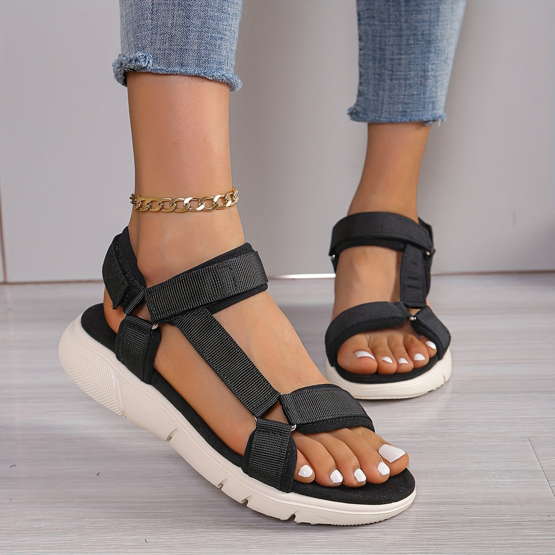 Drune | Damen Sandalen: Farbblock, Rutschfest, Elegant, Leicht, Outdoor, Sommer