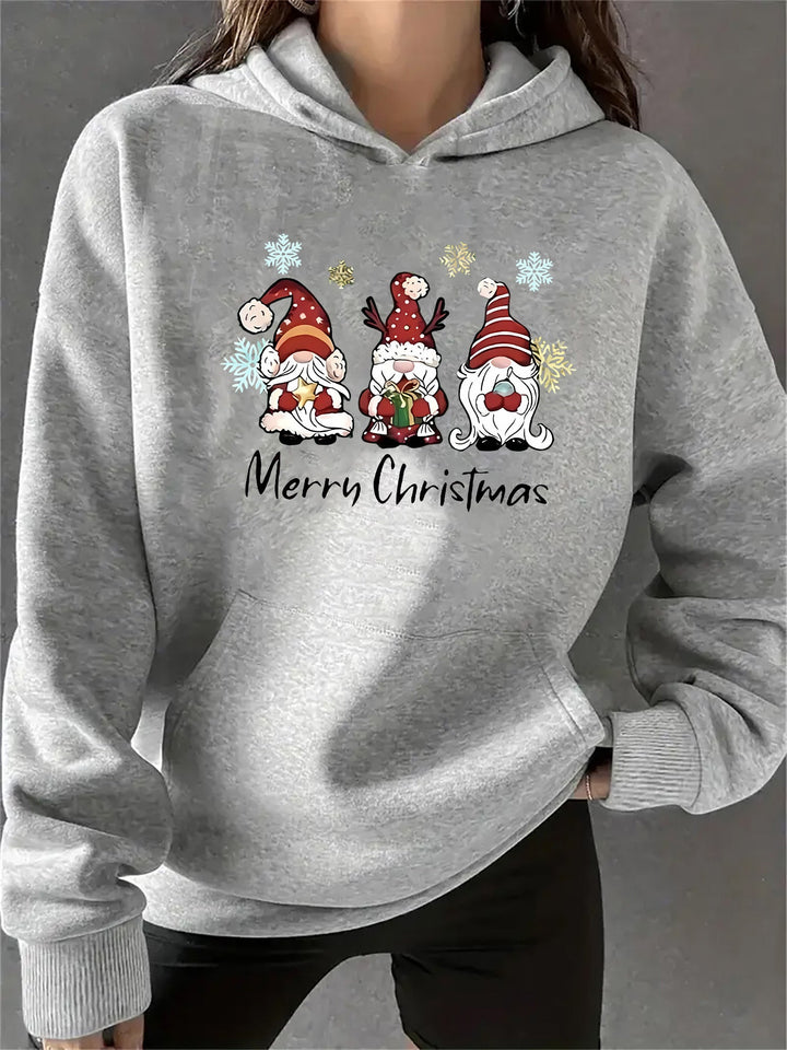 Drune | Kapuzenpullover mit Weihnachtsdruck Baumwolle Weihnachtsmann Design