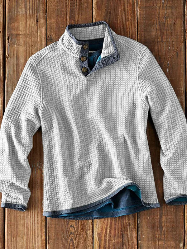 Drune | Strukturiertes Waffelshirt mit Knopfdetails Baumwollmischung Warm und Robust
