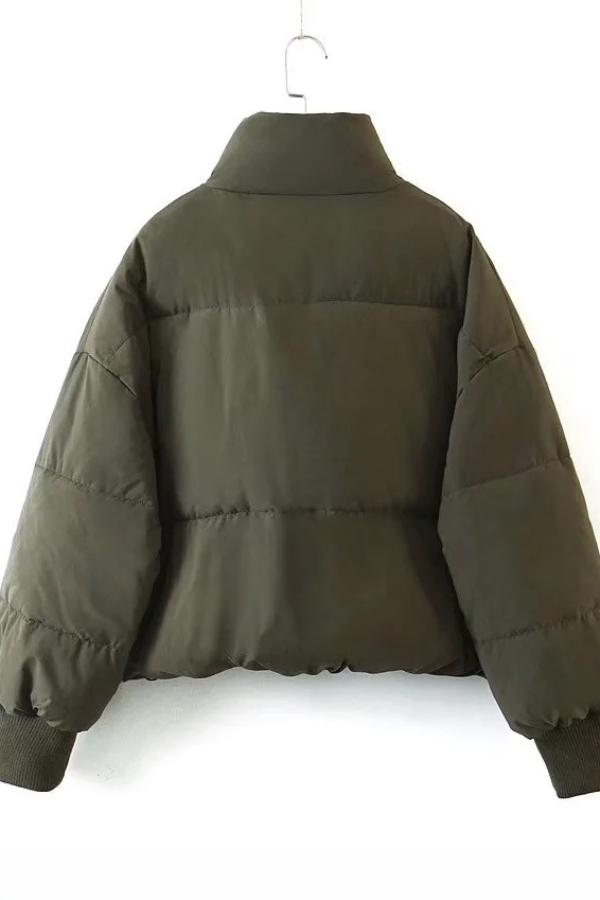 Drune | Kragen Reißverschluss Tasche Dick Warm Baumwolljacke