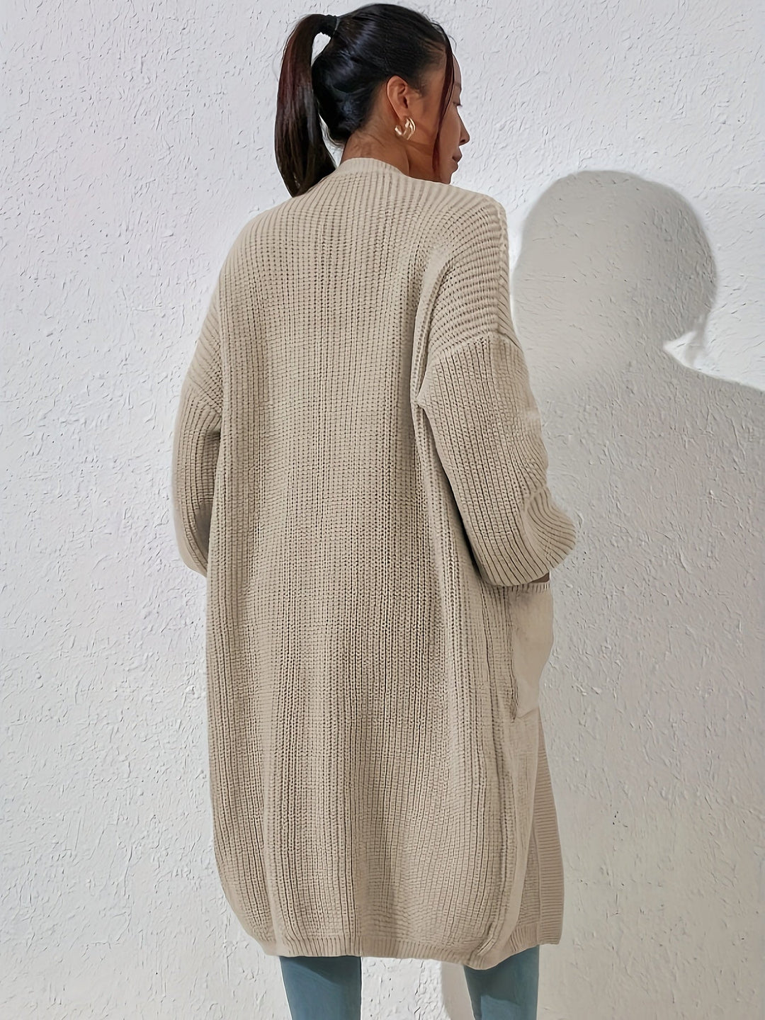Drune | Strick Cardigan - Offener Schnitt, Lang & Bequem für Alltag & Freizeit
