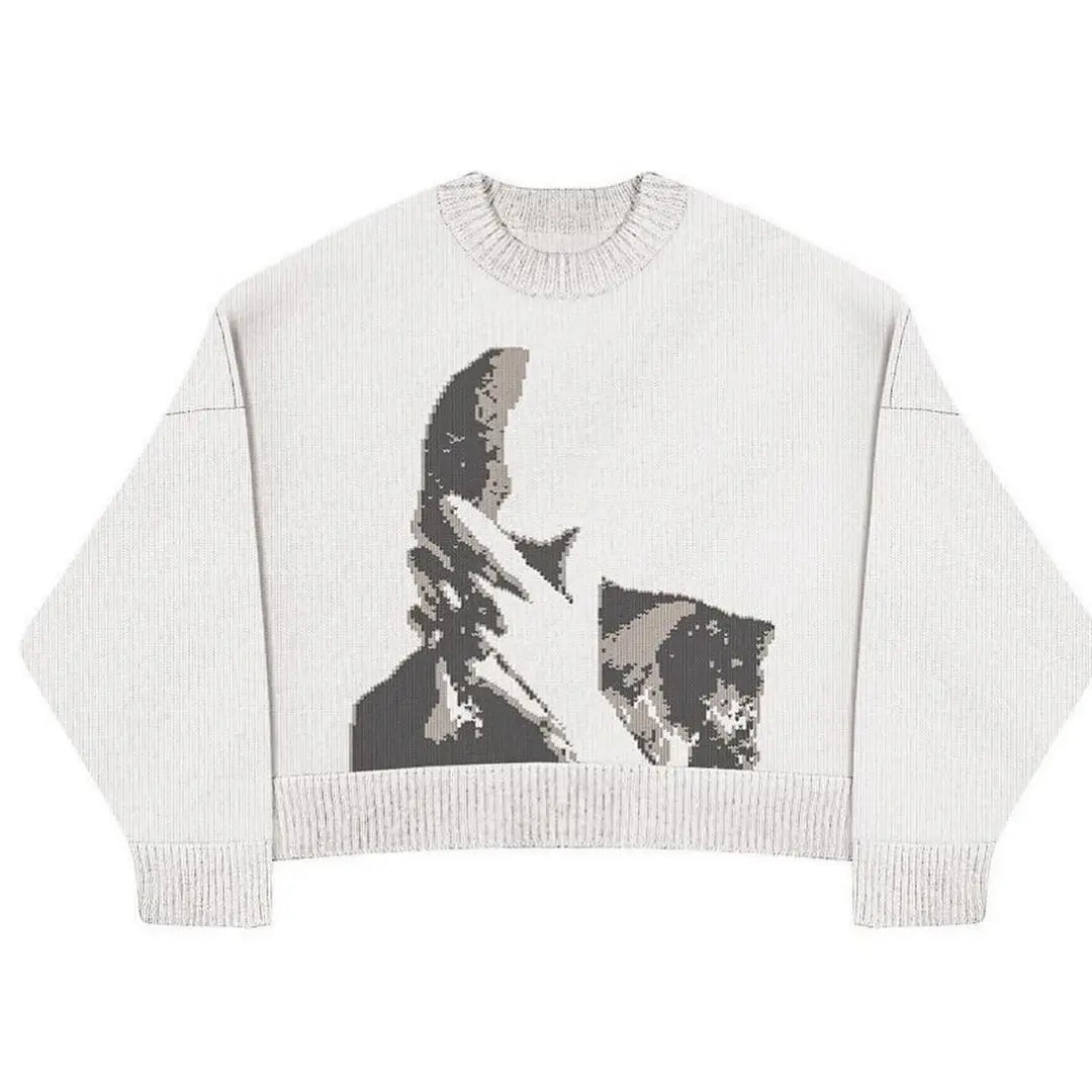 Drune | Strickpullover mit Grafischem Motiv Weich und Warm Einzigartiges Design
