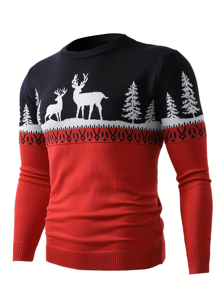 Drune | Weihnachtsstrickjacke mit Rentiermotiv Baumwolle Festlich