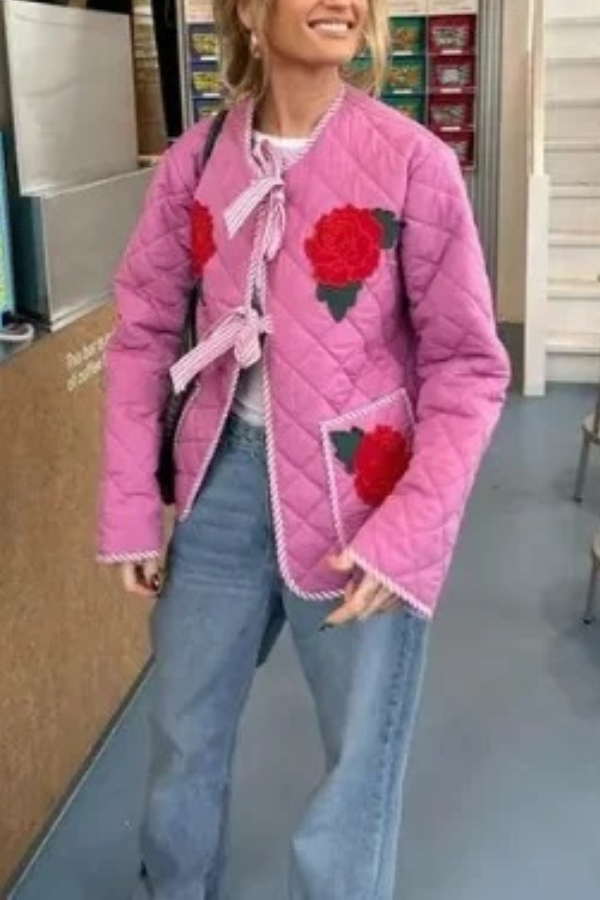 Drune | Print Schleife Steppjacke