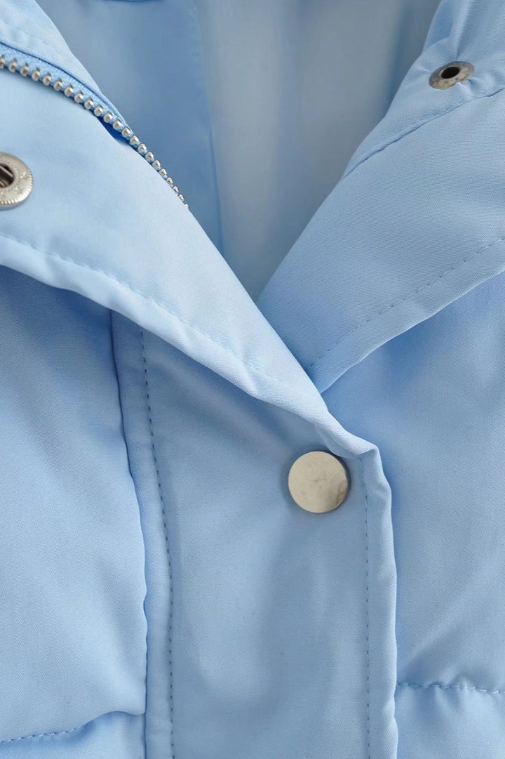 Drune | Farbe Reverskragen Kürzer Pufferjacke