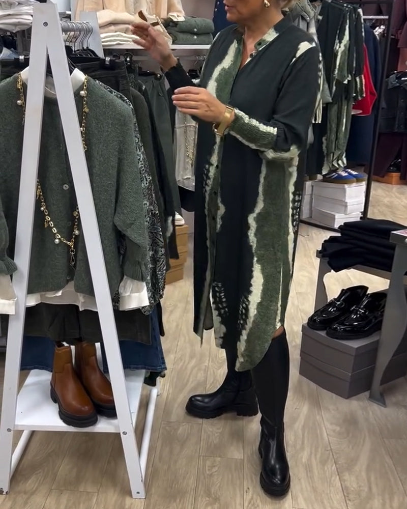 Drune | Button Down Hemdkleid mit Stehkragen