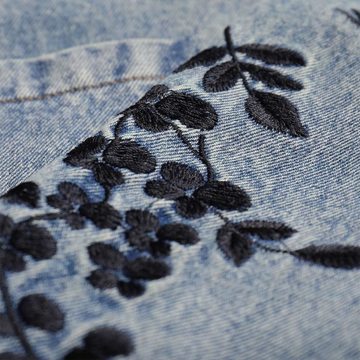 Drune | Vintage-Blumen-Jeansjacke