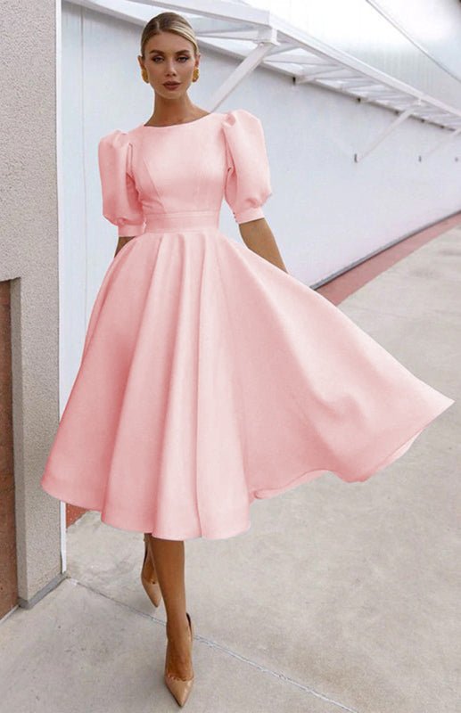 Drune | Fashion Solid Color Slim Fit Sexy Big Swing Dress