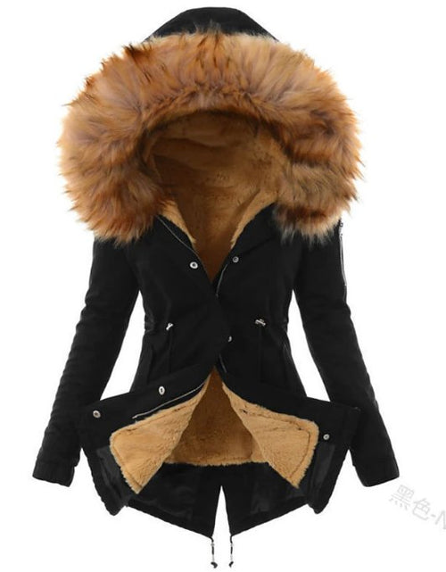 Drune | Fleecegefütterter Winterparka Kapuzenmantel mit Fellbesatz