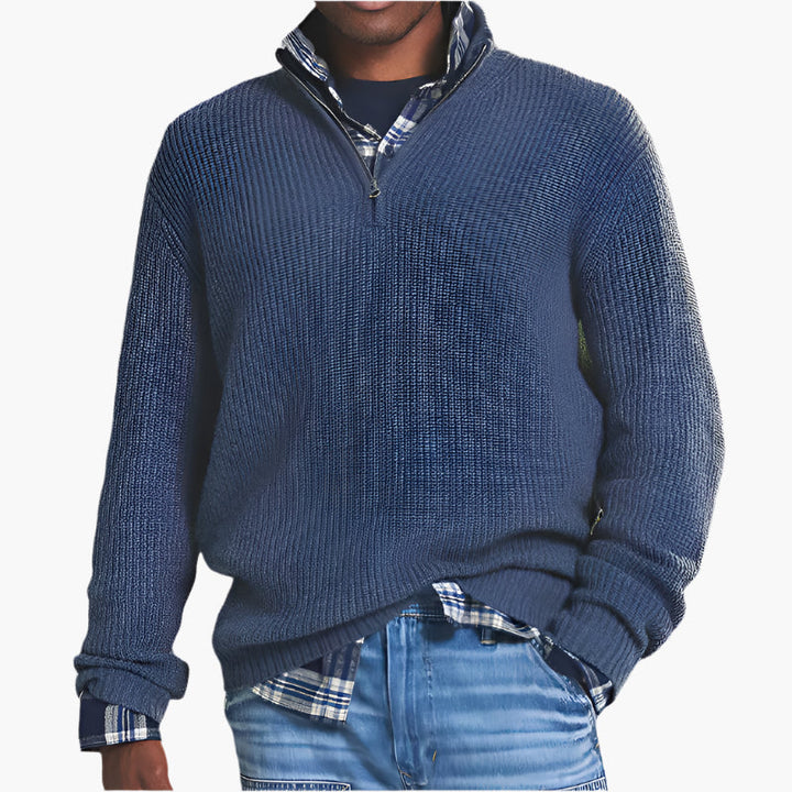 Drune | Strickpullover mit Reißverschluss - Business Casual für Alltag & Büro