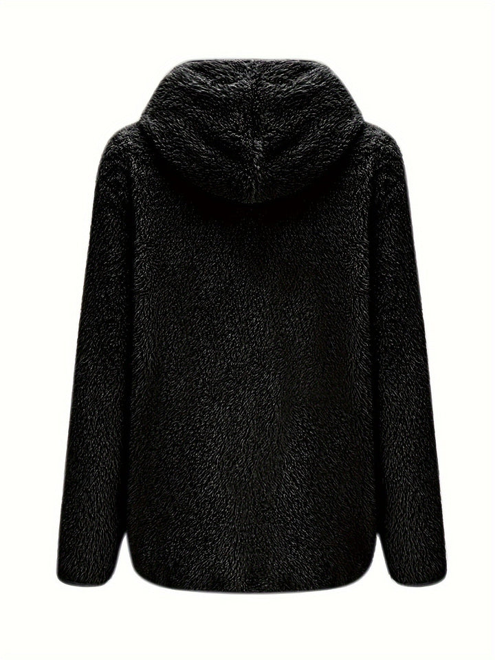 Drune | Leichtgewicht Teddyjacke mit Kapuze Polyester Warm und Bequem