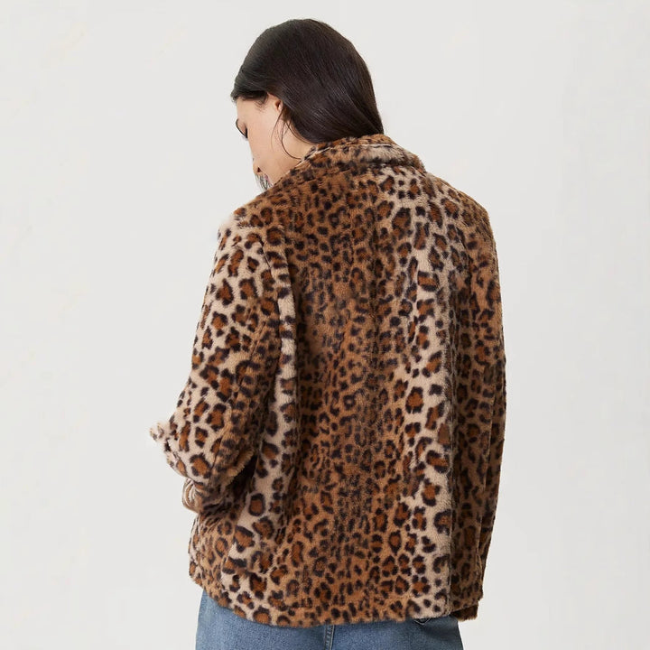 Drune | Jacke mit Revers mit Leopardenmuster