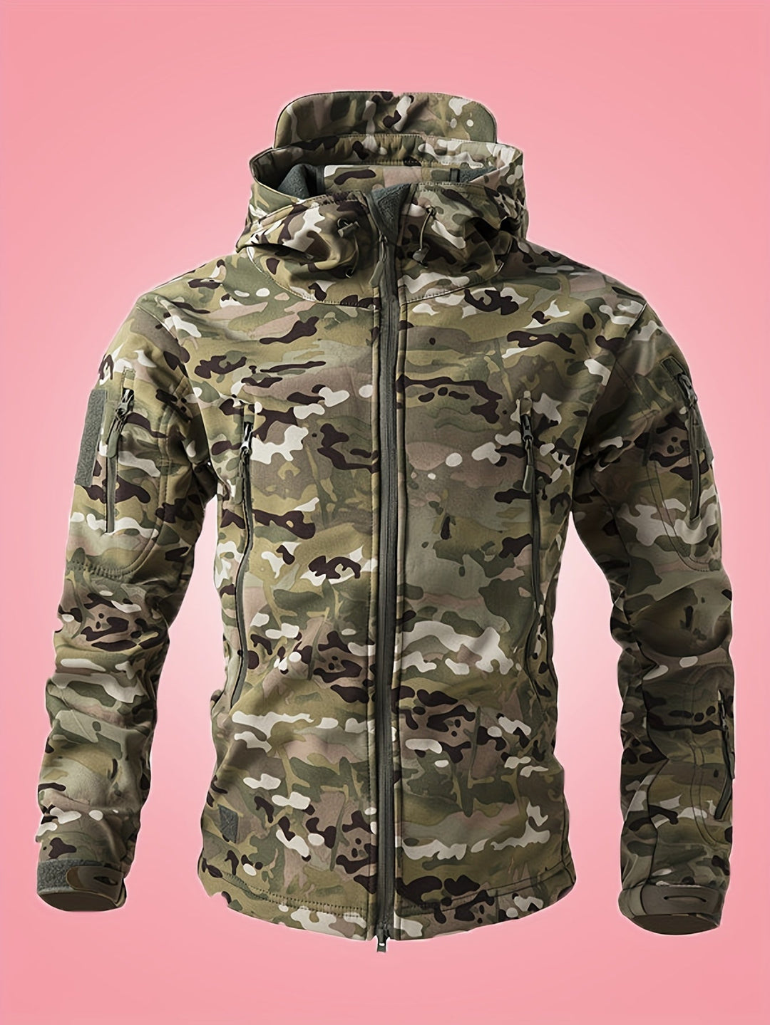 Drune | Militärische Tarn-Windbreaker-Outdoorjacke Mit Reißverschlusstaschen Für Herren - Perfekt für Outdoor-Aktivitäten