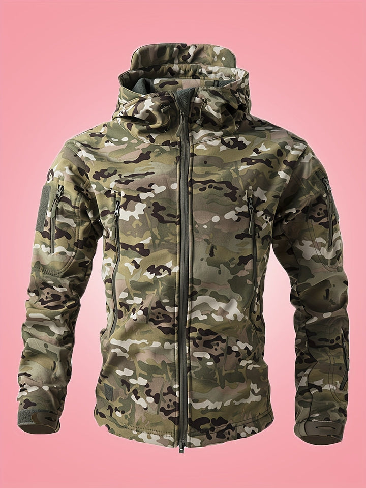 Drune | Militärische Tarn-Windbreaker-Outdoorjacke Mit Reißverschlusstaschen Für Herren - Perfekt für Outdoor-Aktivitäten