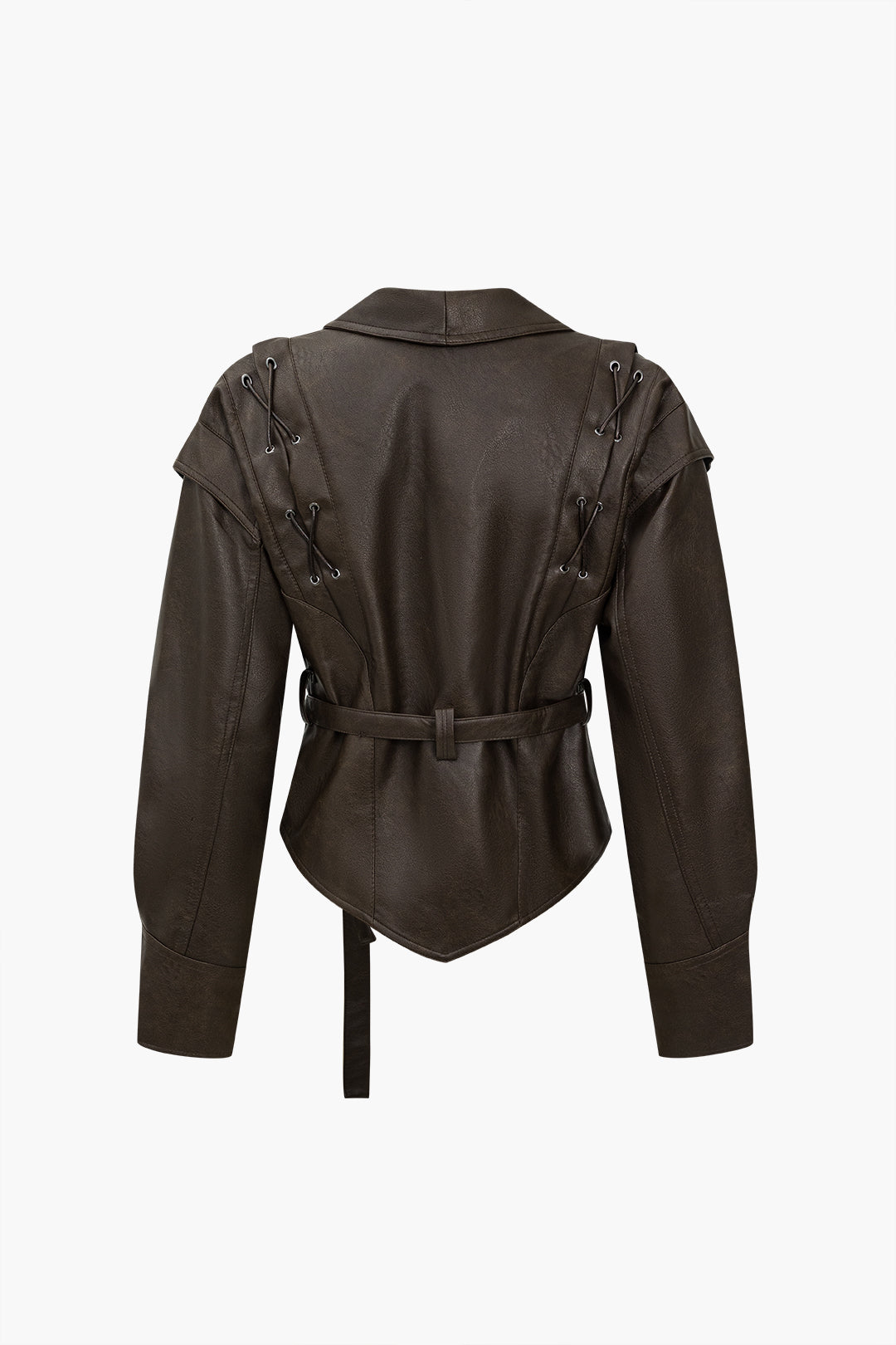 Drune | Leder Krawattenfront Überknopfjacke