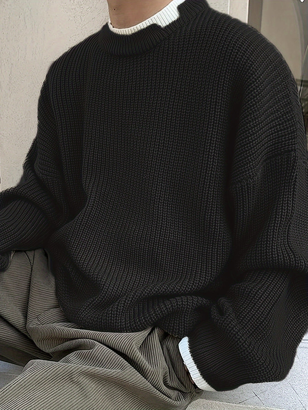 Drune | Überdimensionierter Strickpullover Acryl Lässig und Warm
