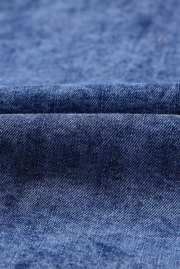 Drune | Denim-bluse mit Puffärmeln Baumwolle Klassischer und Eleganter Stil