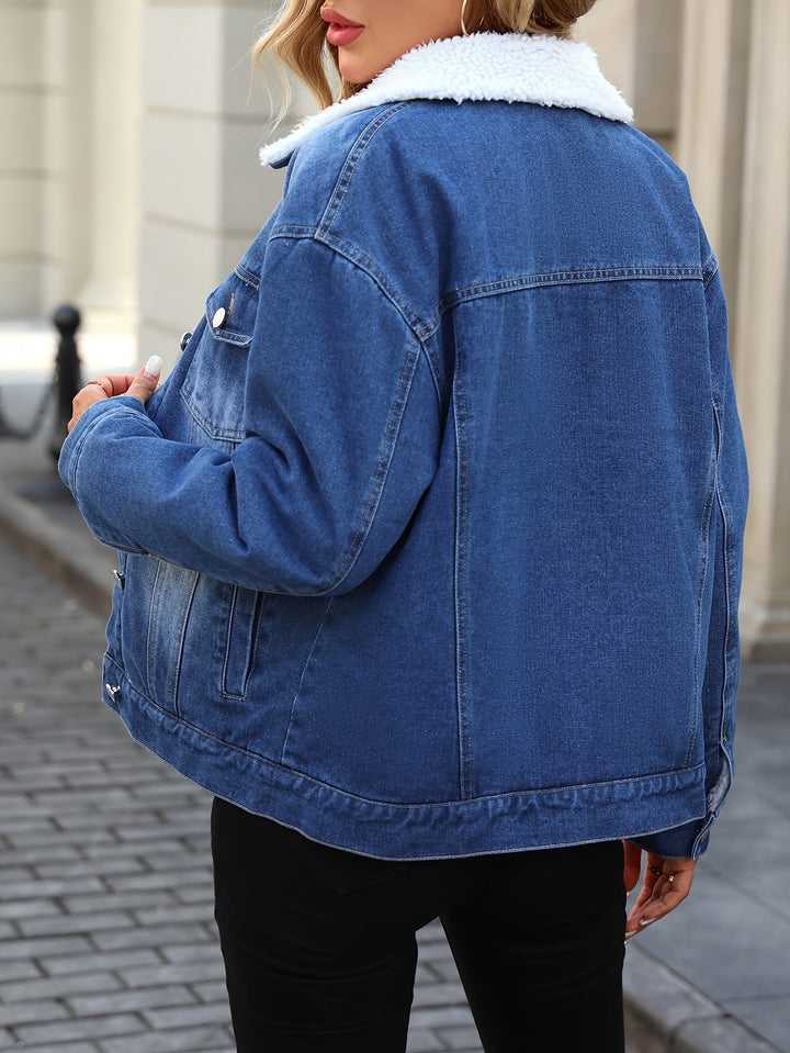 Drune | Denimjacke mit Fleecekragen Baumwolle Warm und Stilvoll