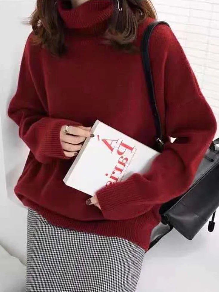 Drune | Lässiger Strickjacke Rollkragenpullover für Damen