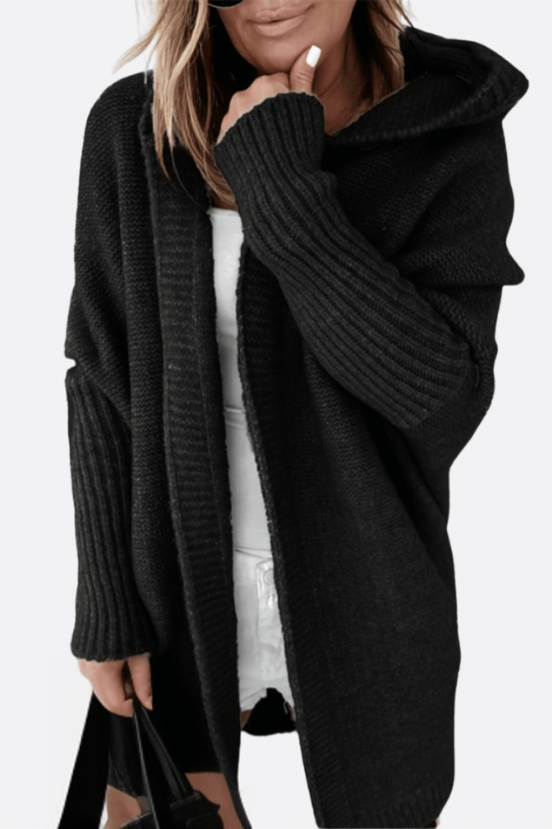 Drune | Damen Strickkapuzenmantel