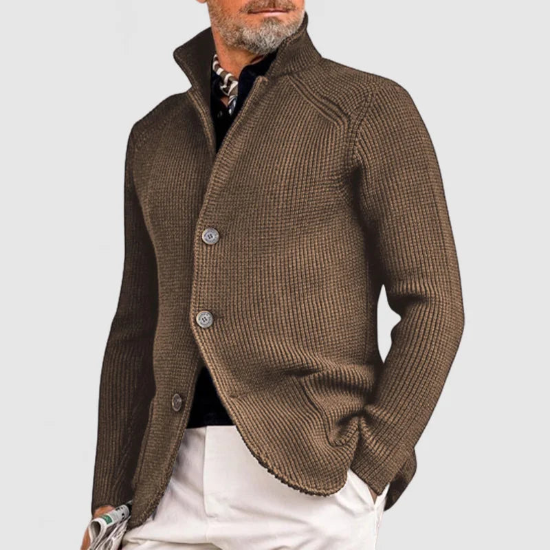 Drune | Gestrickte Strickjacke mit Stehkragen für Männer