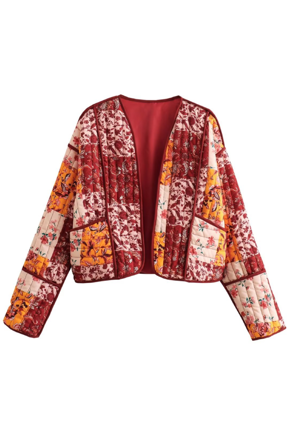 Drune | Lässige kurze Strickjacke gesteppte Baumwolljacke