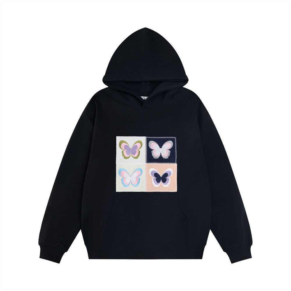 Drune | Hoodie mit gesticktem Schmetterlingspatch