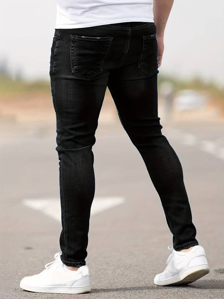 Drune | Skinny Fit Jeans mit Rissen - Stretch Denim Hose für Alltag & Streetwear Style