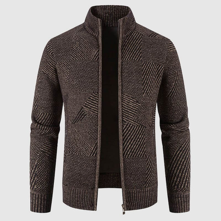 Drune | Herren geometrisches Strick-Cardigan-Jacke