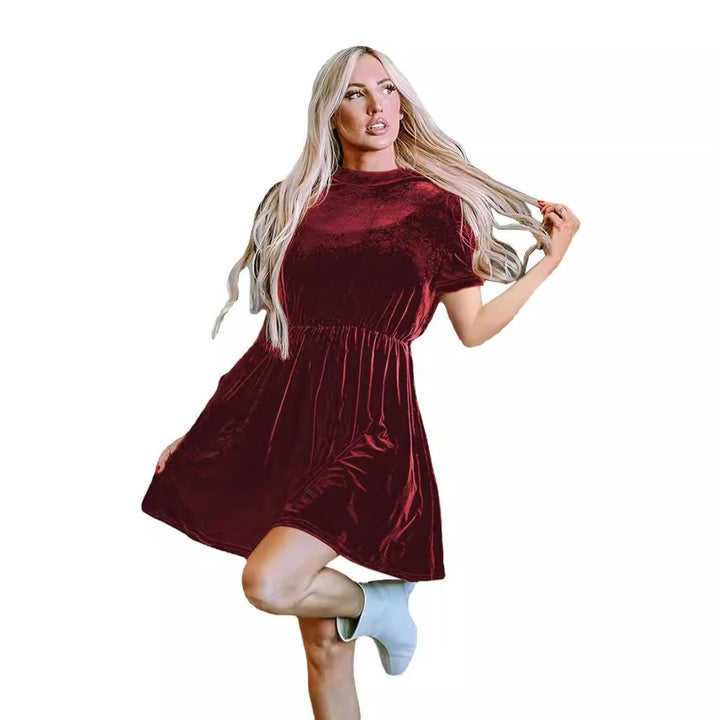 Drune | Einfarbiges Samtkleid