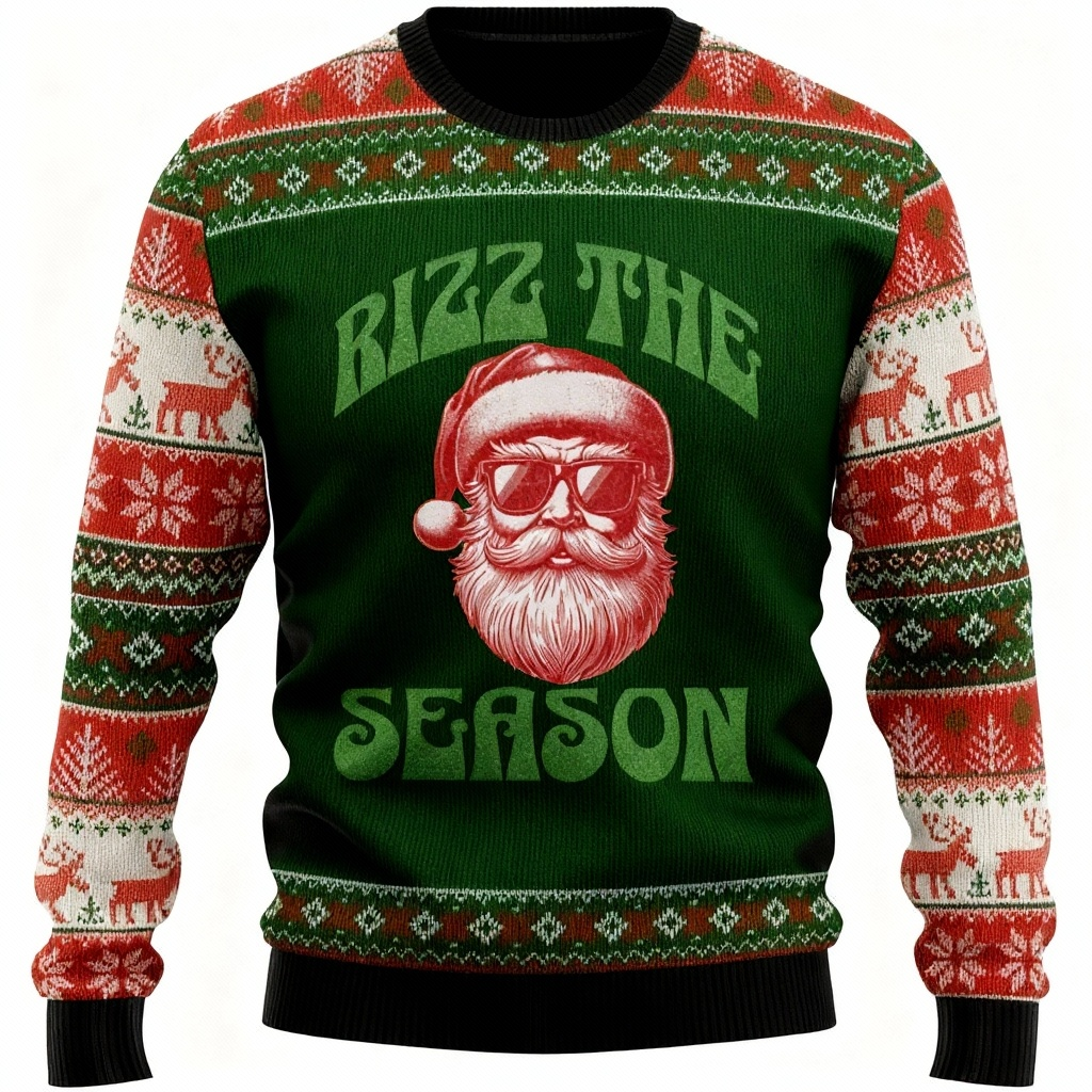 Drune | Santa Claus Print - Festival der hässlichen Weihnachtsdrücke Pullover