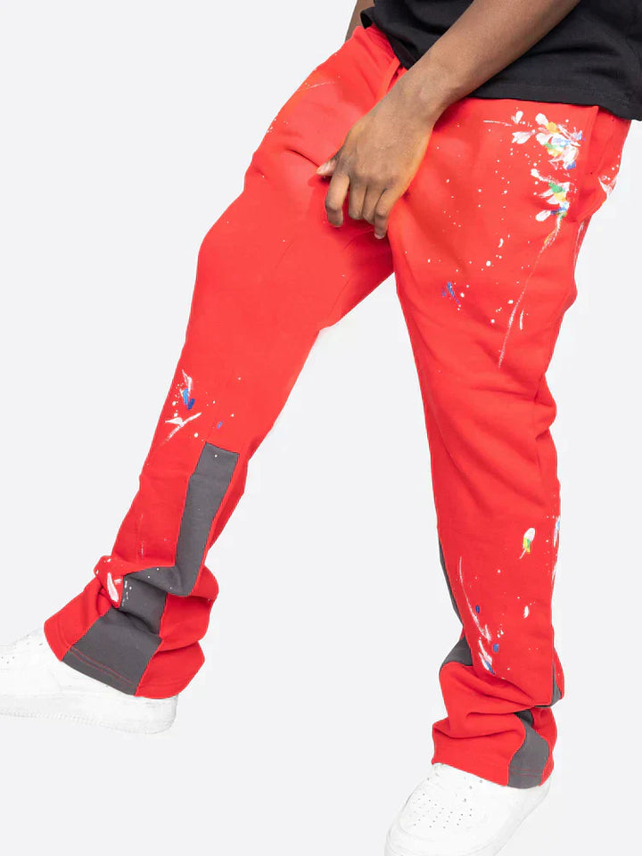 Drune | Farbspritzer Flare Sweatpants