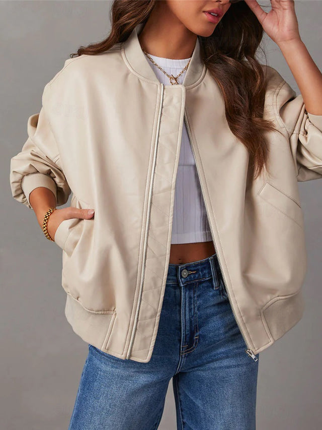 Drune | Lockere Lederjacke für Damen